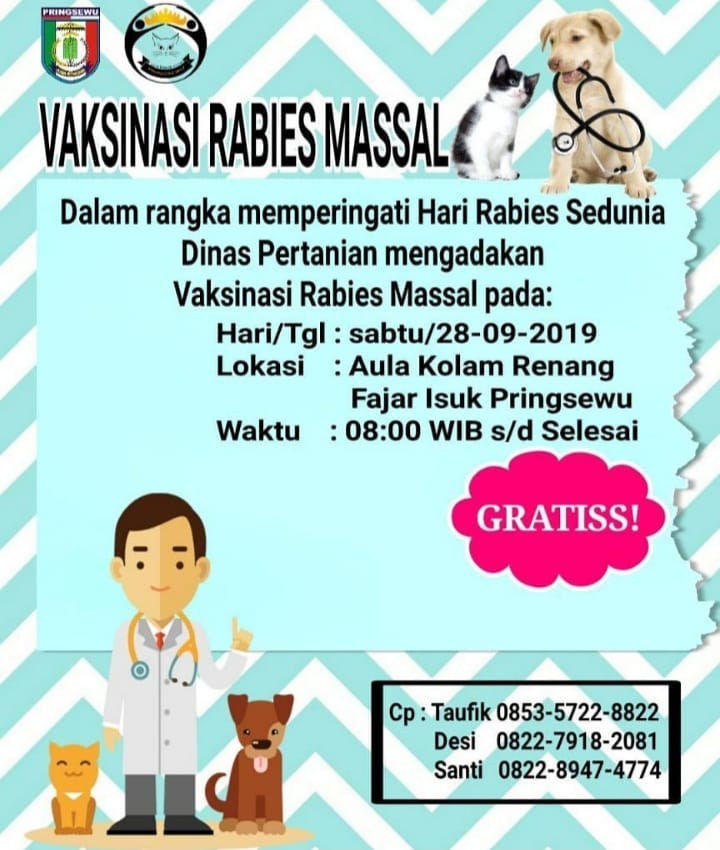 Pemkab Pringsewu Gelar Vaksinasi Rabies Massal