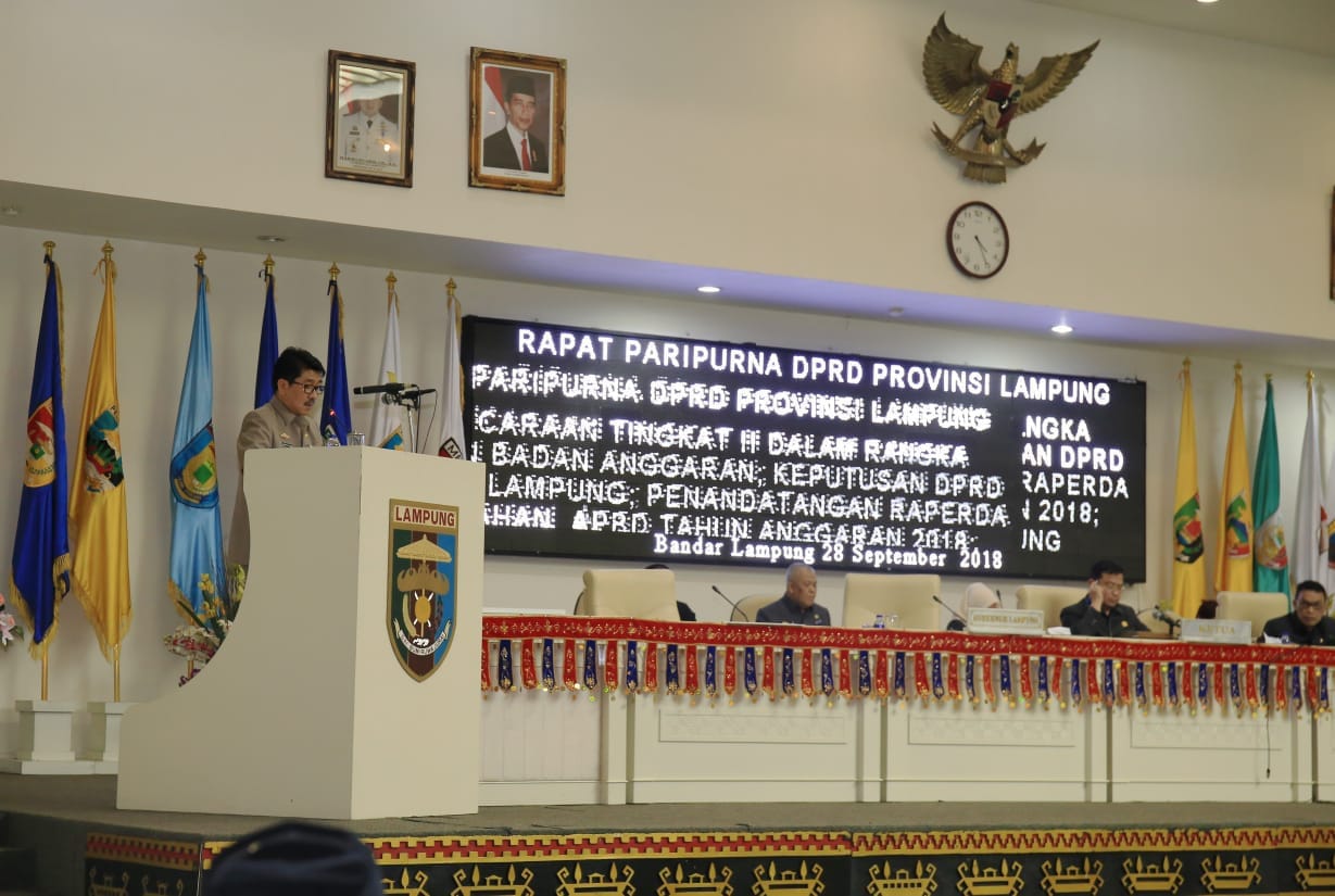 Raperda Perubahan APBD Lampung Ditandatangani, 1 Oktober 2018 Diajukan ke Kemendagri