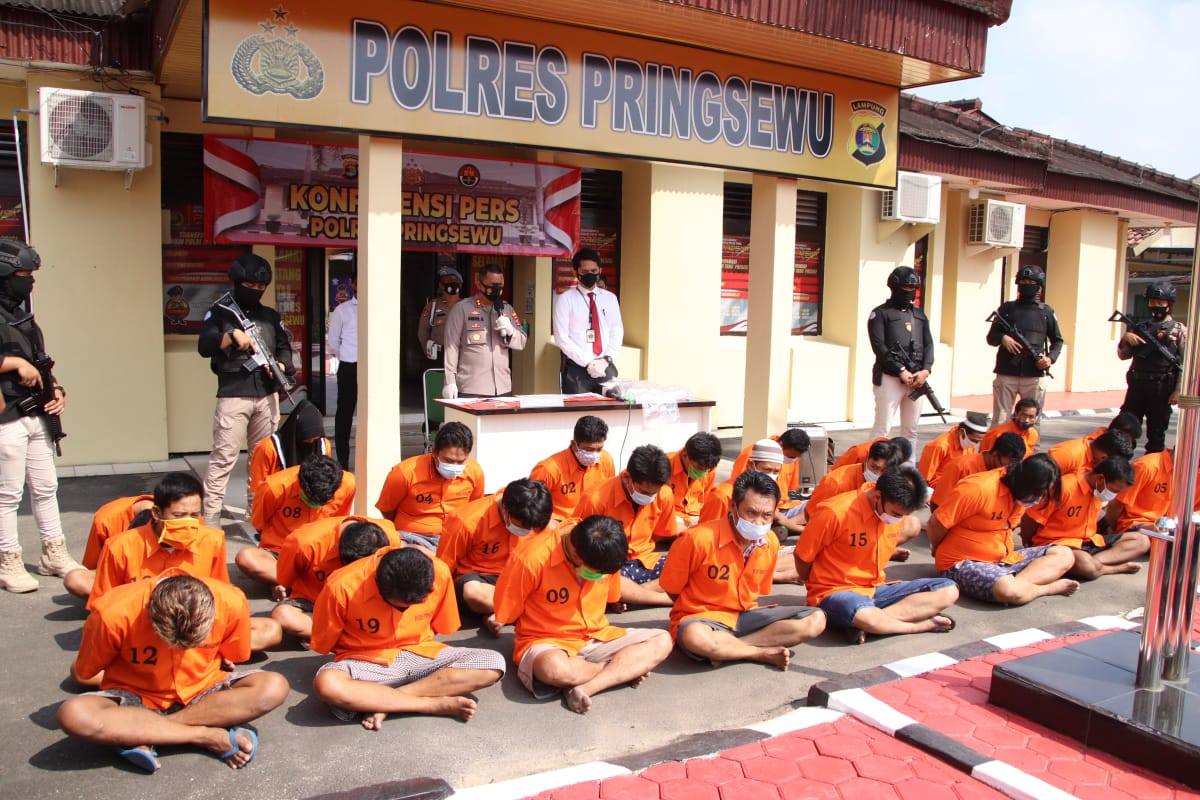 Polres Pringsewu Amankan 33 Tersangka Penyalahgunaan Narkoba