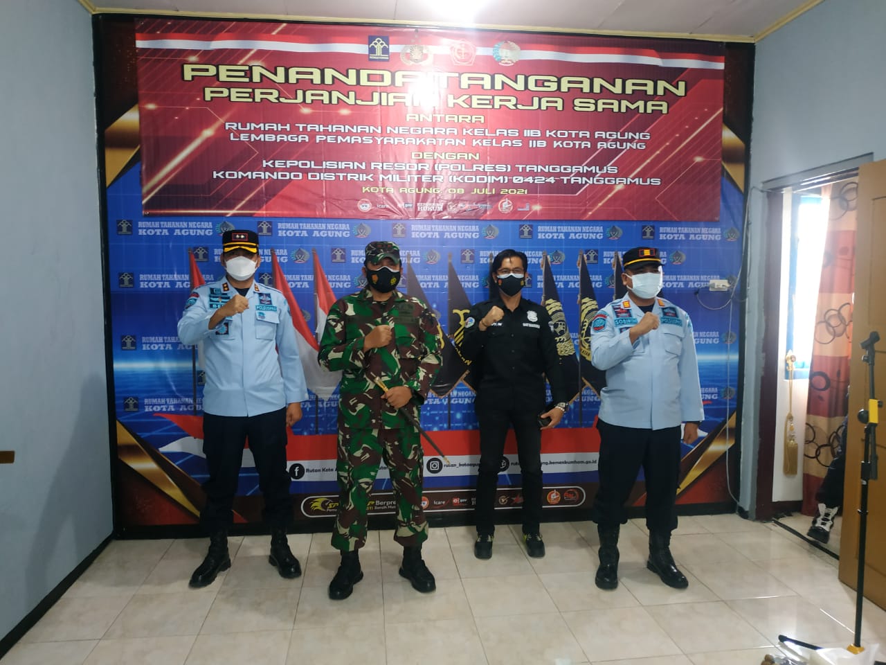 Rutan dan Lapas Kota Agung Teken MoU dengan Kodim dan Polres Tanggamus