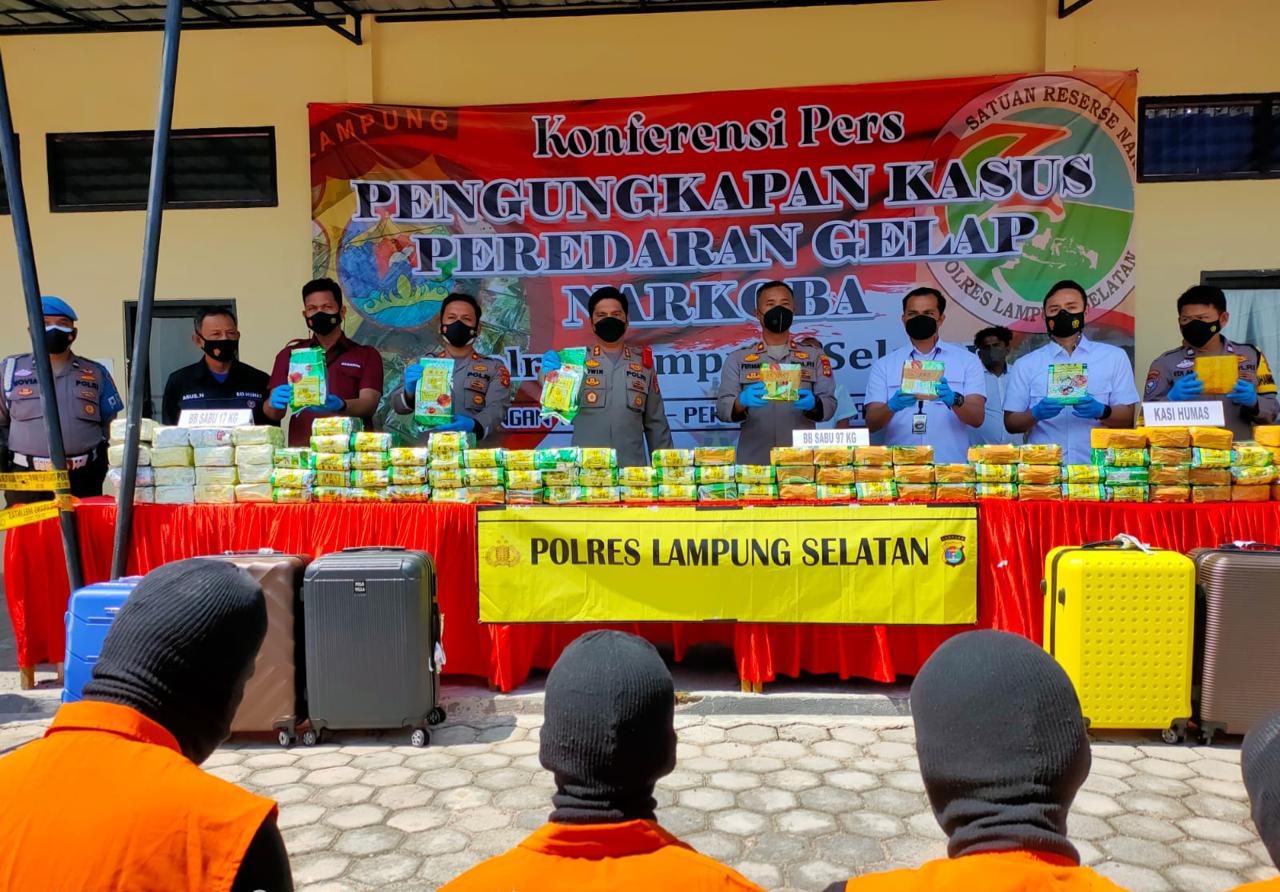 Satresnarkoba Polres Lamsel Bongkar Peredaran Gelap Narkoba Jaringan Internasional.