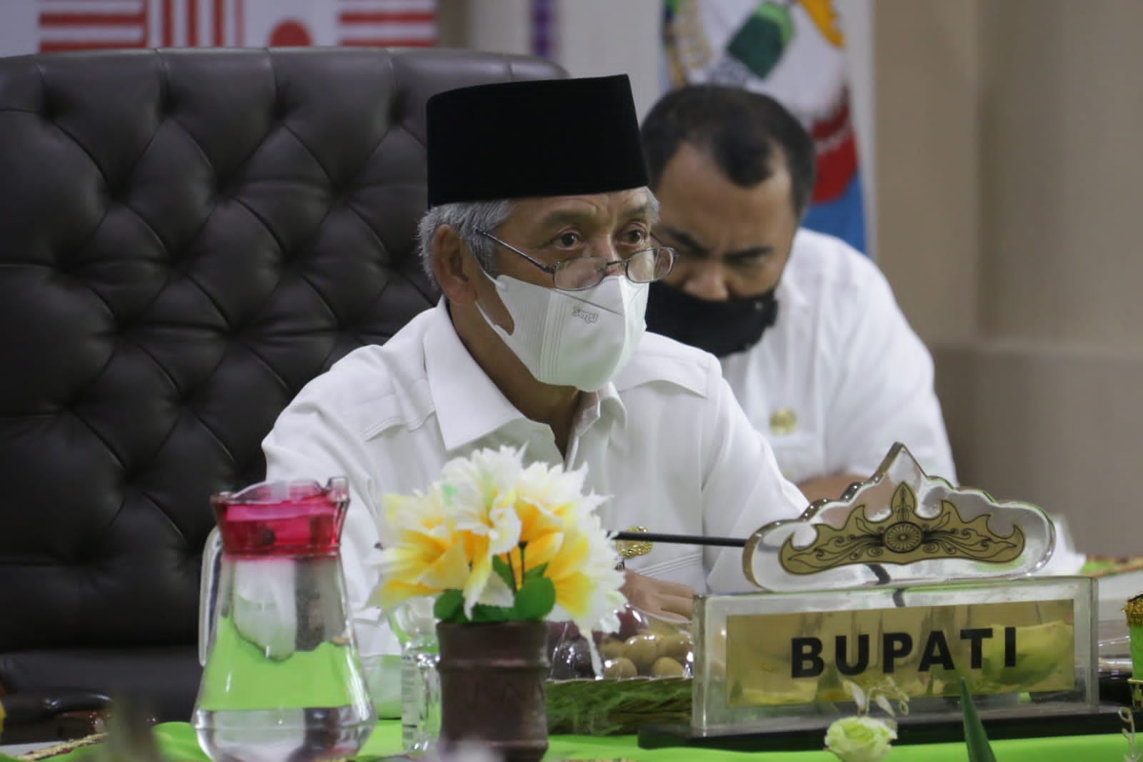 Bupati Pringsewu Ikuti Entry Meeting Pemeriksaan LKPD 2020 Secara Virtual