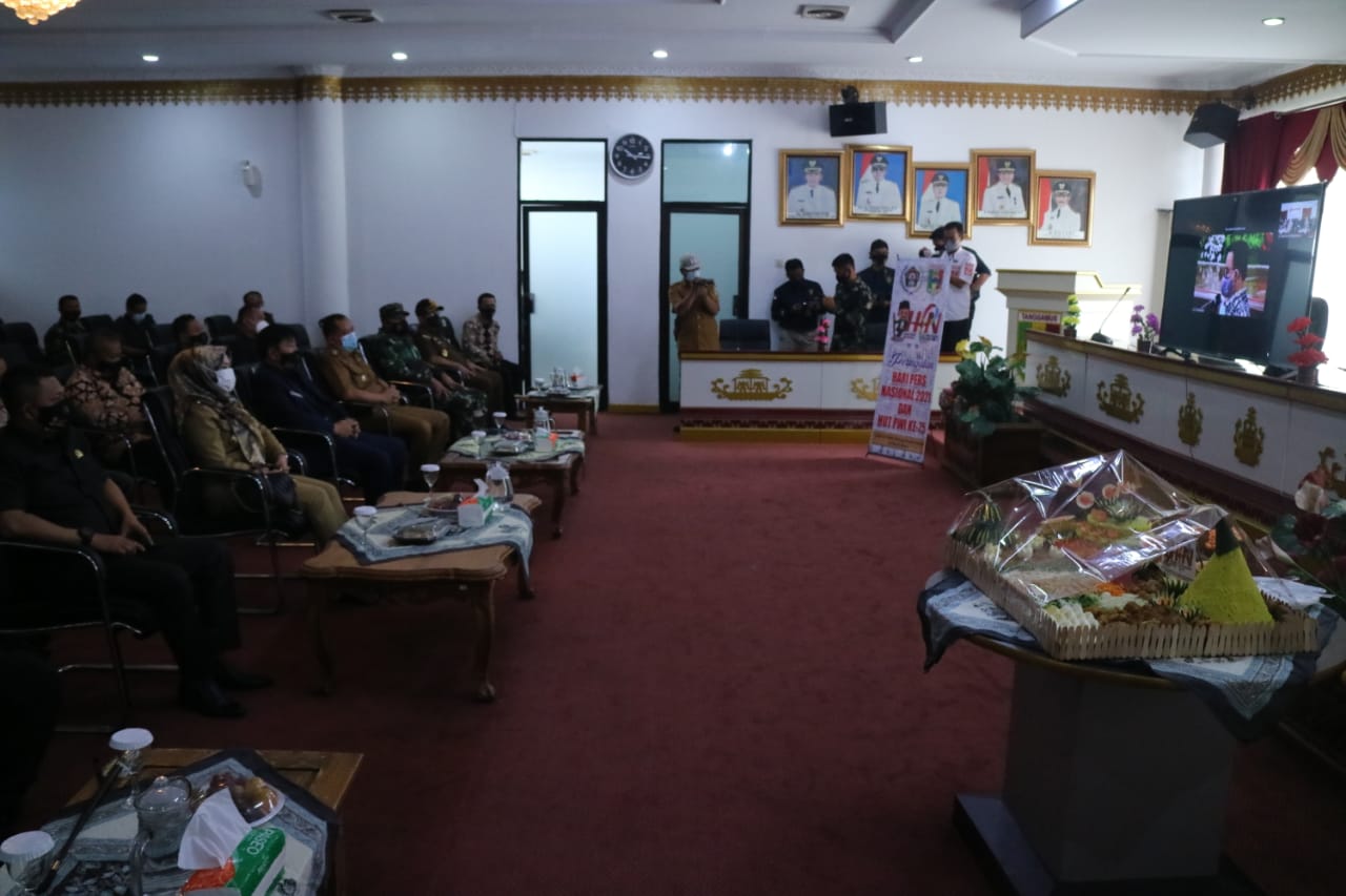 Puncak HPN Virtual 2021, PWI Tanggamus Beri Penghargaan Jajaran Forkopimda