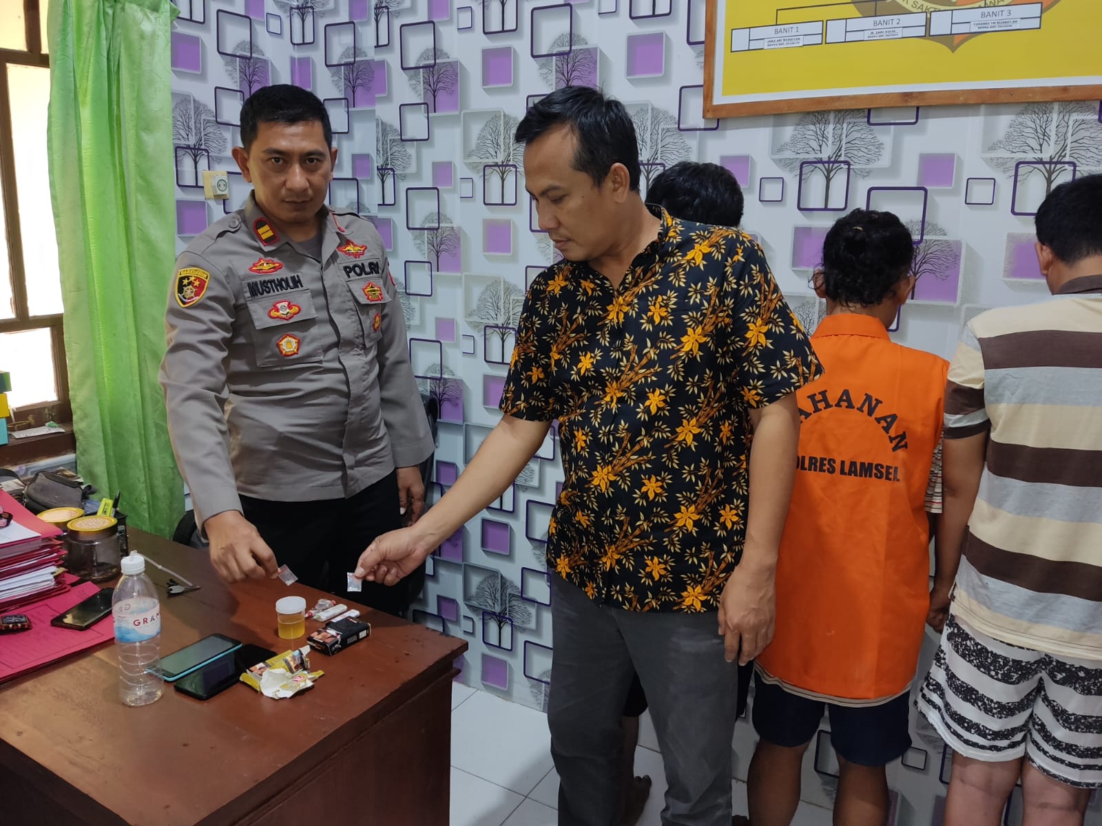 Polsek Jati Agung Lamsel Amankan Empat Palaku Penyalahgunaan Narkoba