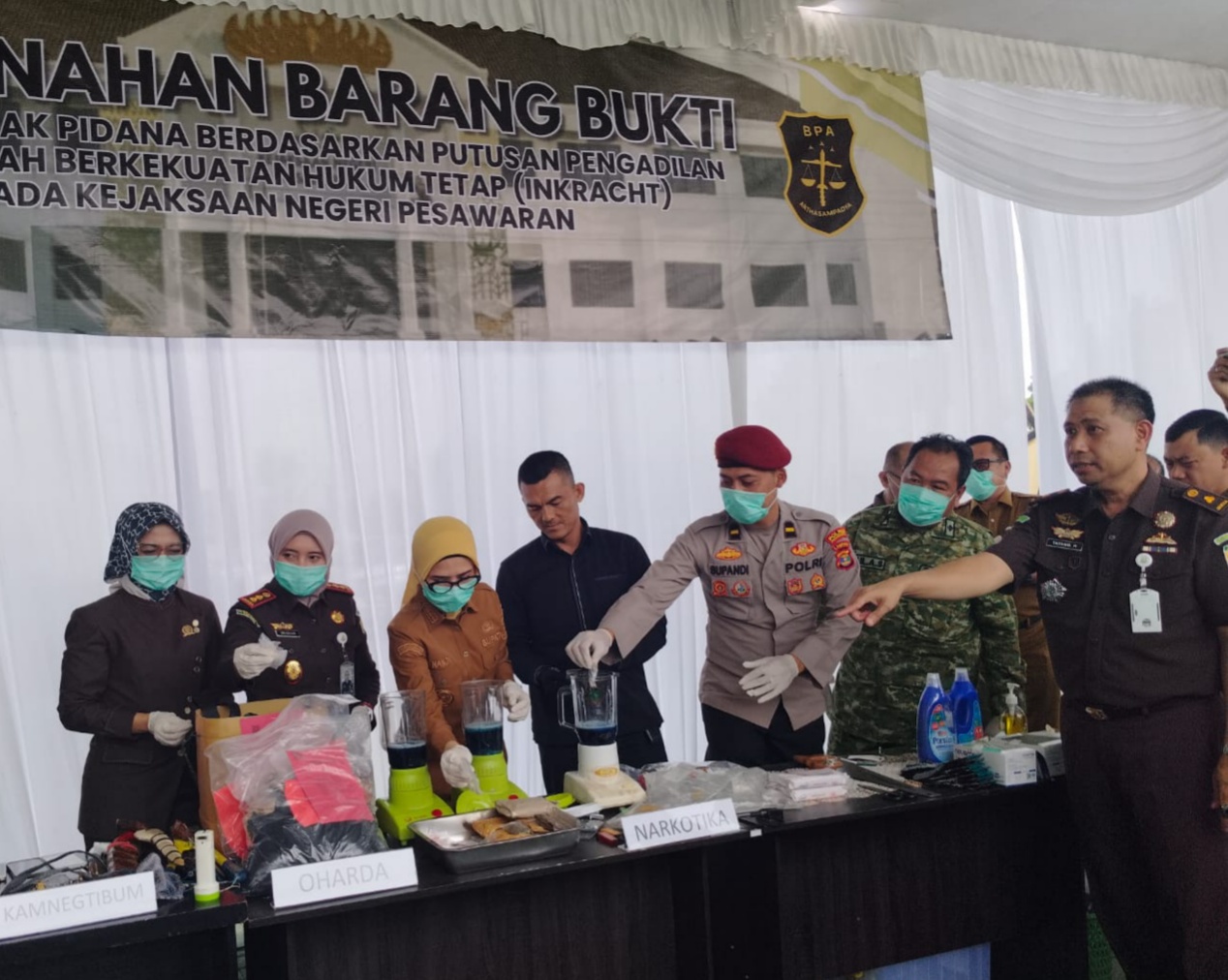 Inkracht, Kejari Pesawaran Musnahkan Barang Bukti 47 Kasus