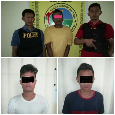 Sat Resnarkoba Polres Pesawaran Amankan Tiga Orang Pengedar Sabu