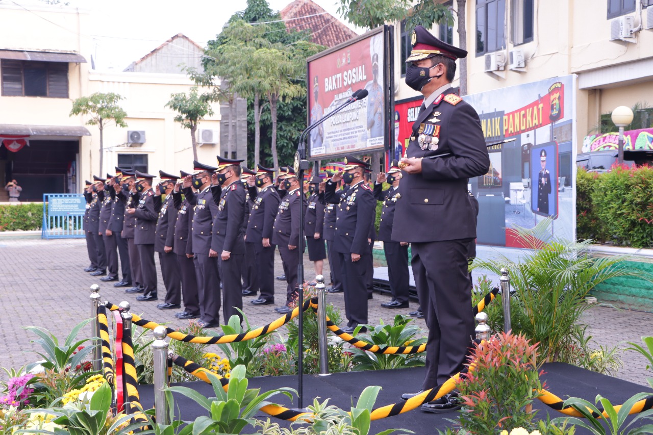 Ratusan Personel Polda Lampung Dapat Kenaikan Pangkat