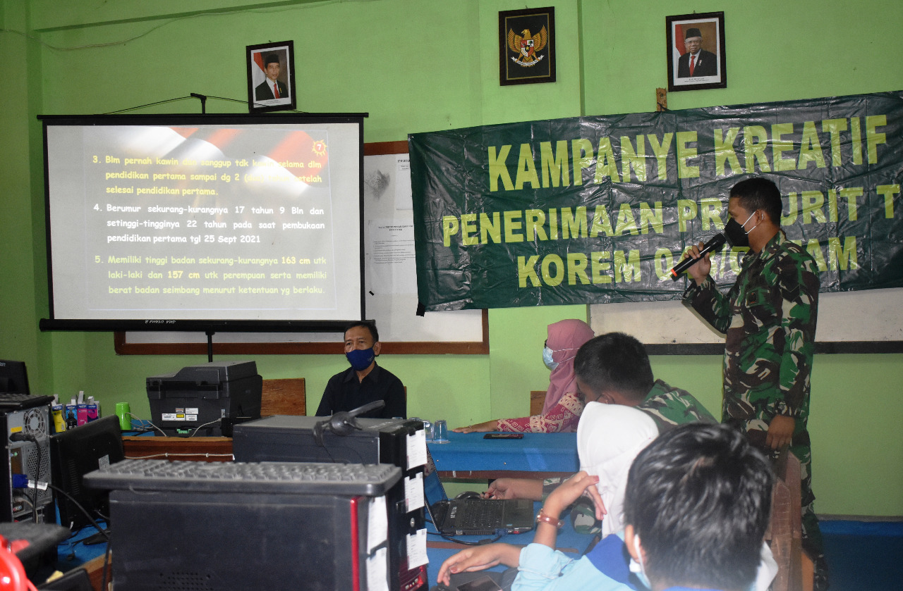 Tumbuhkan Minat Pelajar Korem 043/Gatam Gelar Kampanye Kreatif Rekruitmen Penerimaan Prajurit TNI.