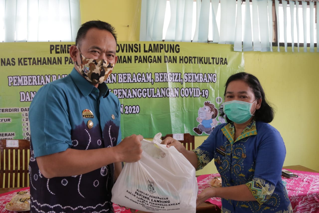 Pandemi Covid-19, Warga Pringsewu Terima Bantuan B2SA dari Pemprov Lampung.