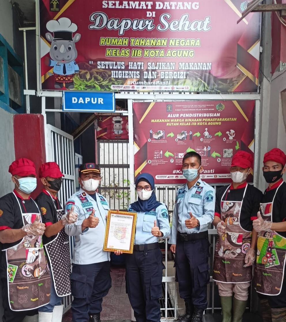 Dapur Rutan Kota Agung Raih Sertifikat Laik Hygiene Jasa Boga