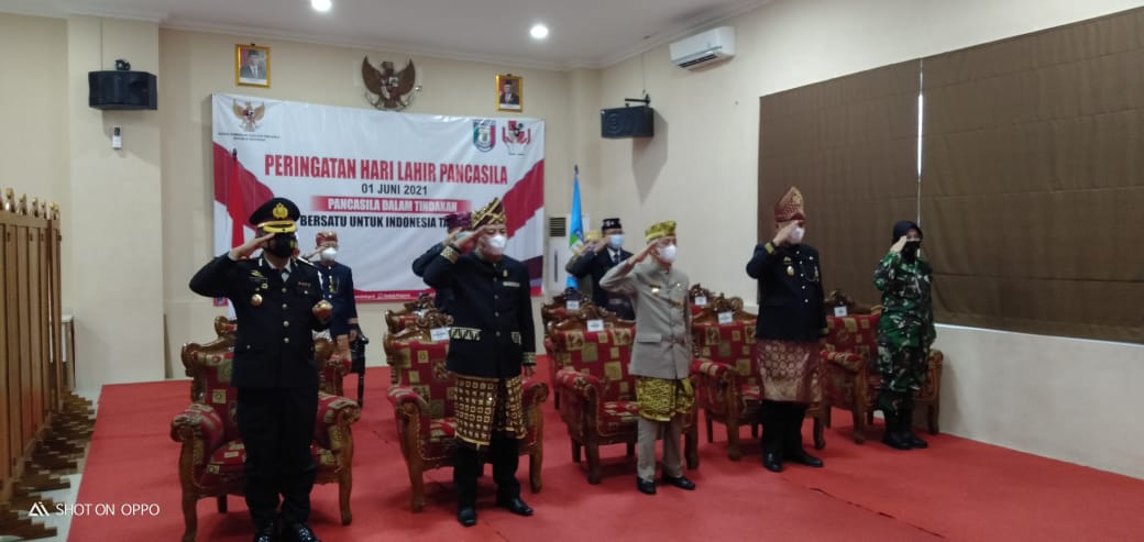 Pemkab Pringsewu Ikuti Upacara Peringatan Hari Lahir Pancasila Secara Virtual