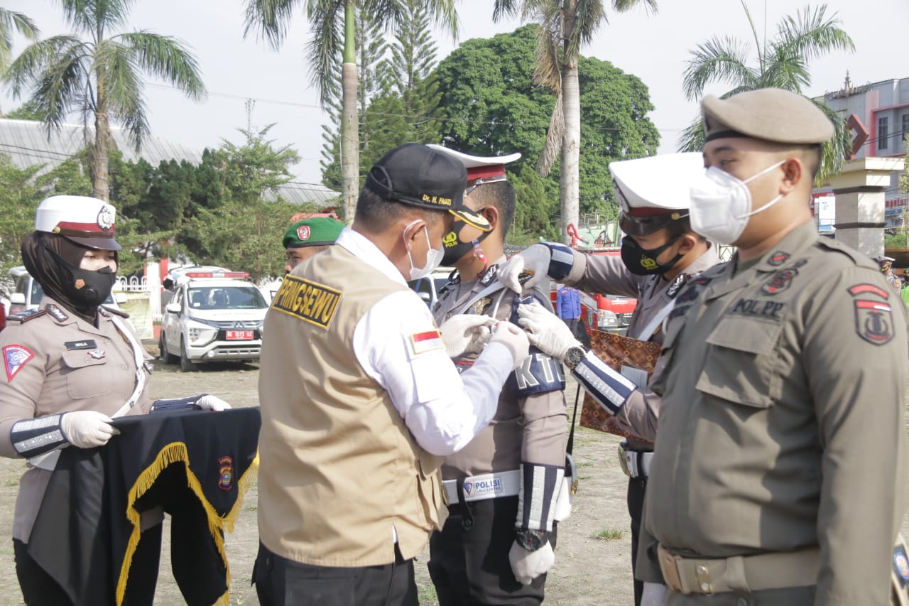 Wabup Pringsewu Pimpin Apel Gelar Pasukan Ops Ketupat Krakatau 2021