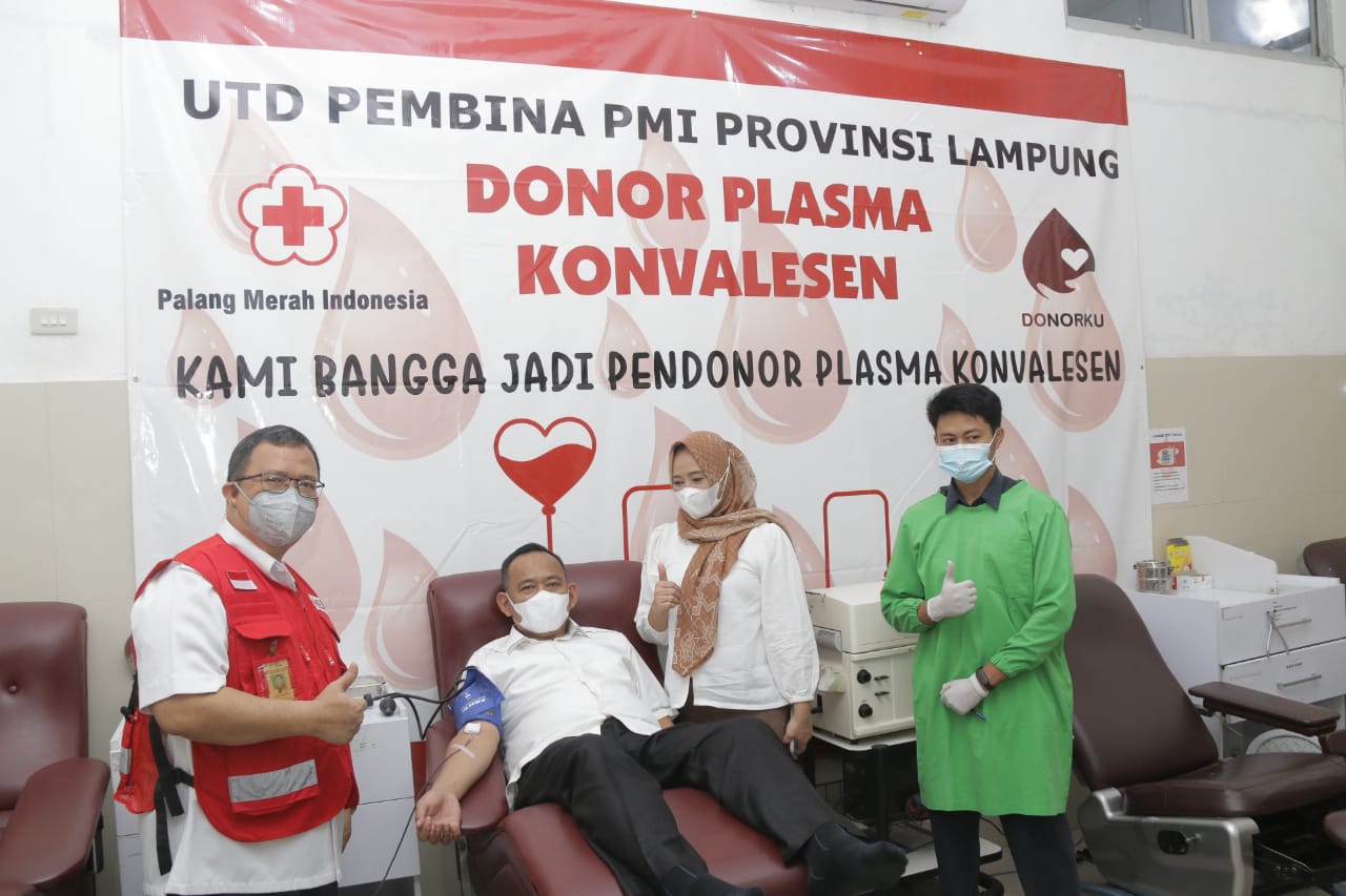 Ajak & Beri Contoh Penyitas Covid-19, Wabup Pringsewu Donorkan Plasma Konvalesen