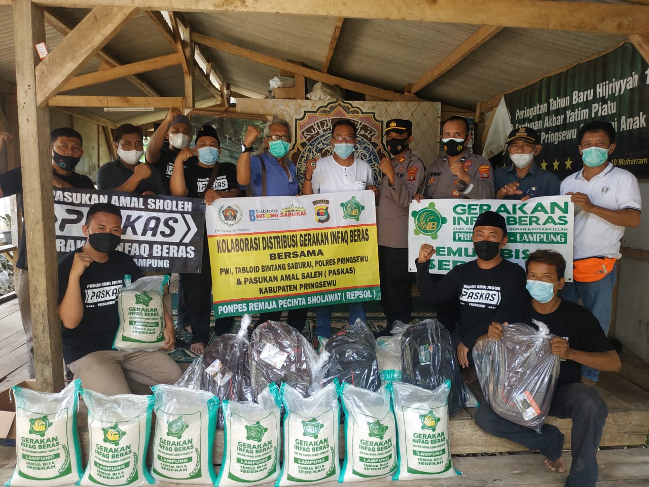 Kolaborasi Bersama PASKAS, Polres, PWI Pringsewu dan Tabloid Bintang Saburai Berbagi