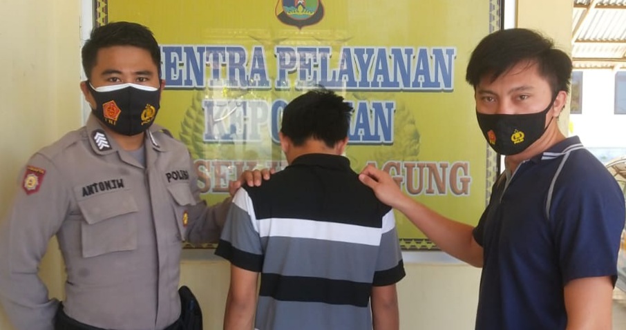 Tersangka Perampas HP di Jalan Islamic Center Ditangkap Polsek Kota Agung.