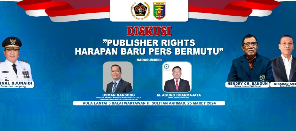 Diskusi Publisher Rights PWI Lampung Bersama Menkominfo dan Dewan Pers