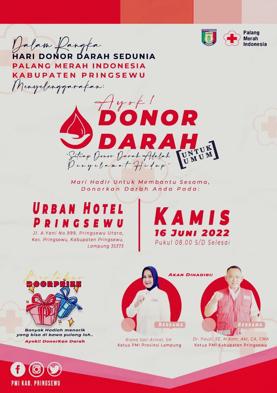 Hari Donor Darah Sedunia 2022, PMI Pringsewu Gelar Ayok! Donor Darah