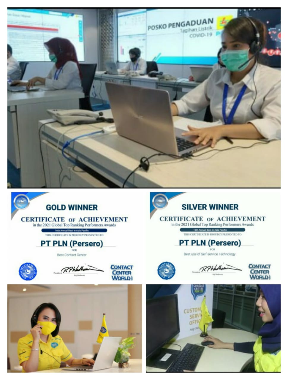 Contact Center PLN 123 Borong 3 Penghargaan Global di Antara 50 Negara.