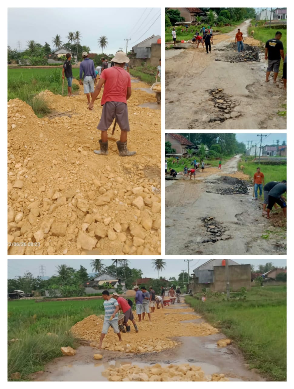 Sekdes Jatimulyo Pimpin Gotong Royong  Perbaiki Jalan