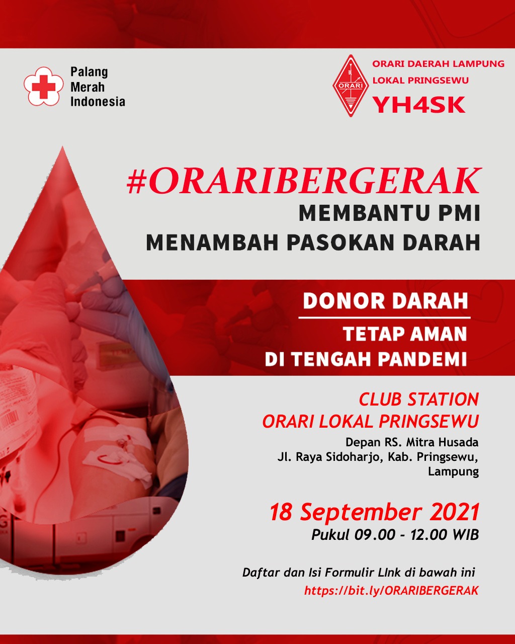 ORARI & PMI Pringsewu Akan Gelar Donor Darah & SES