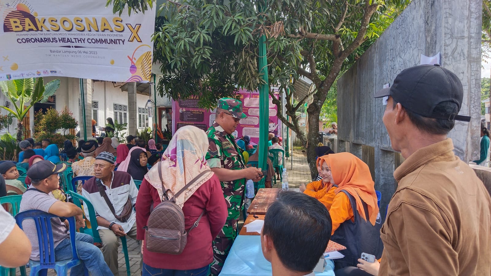 Babinsa Desa Rejomulyo Jati Agung Hadiri Kegiatan Baksos Malahayati