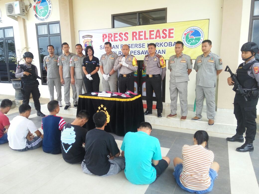 Selama Bulan Februari, Polres Pesawaran Tangkap Tujuh Pengedar Narkoba