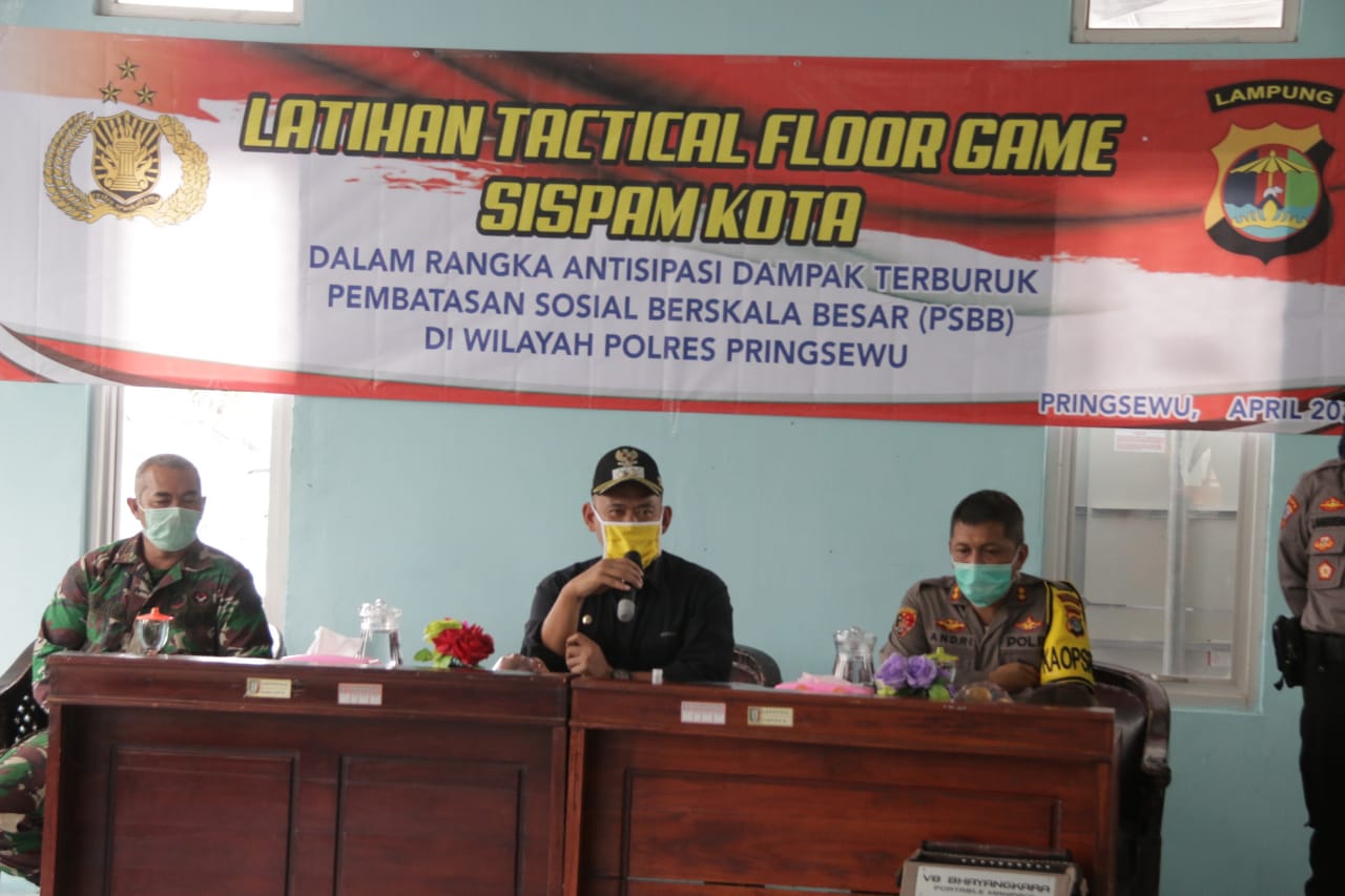 Antisipasi Dampak Terburuk Kebijakan PSBB, Pemkab Pringsewu Gelar Pelatihan Tactical Sispam Kota.