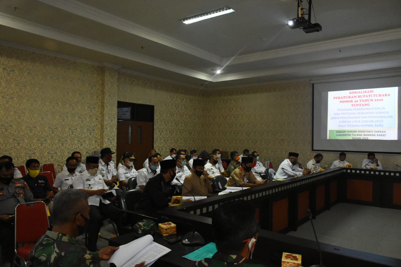 Sosialisasi Peraturan Bupati Tubabar, Tentang Pedoman Penerapan Disiplin dan Protokol Kesehatan.