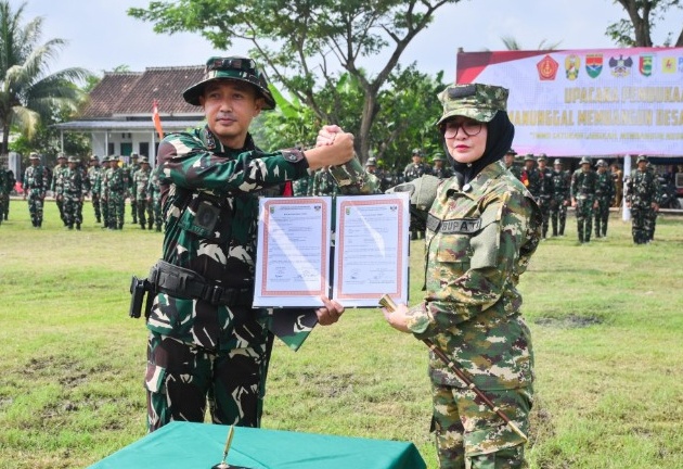 Sinergi TNI dan Pemkab Pesawaran Membangun Desa Melalui TMMD