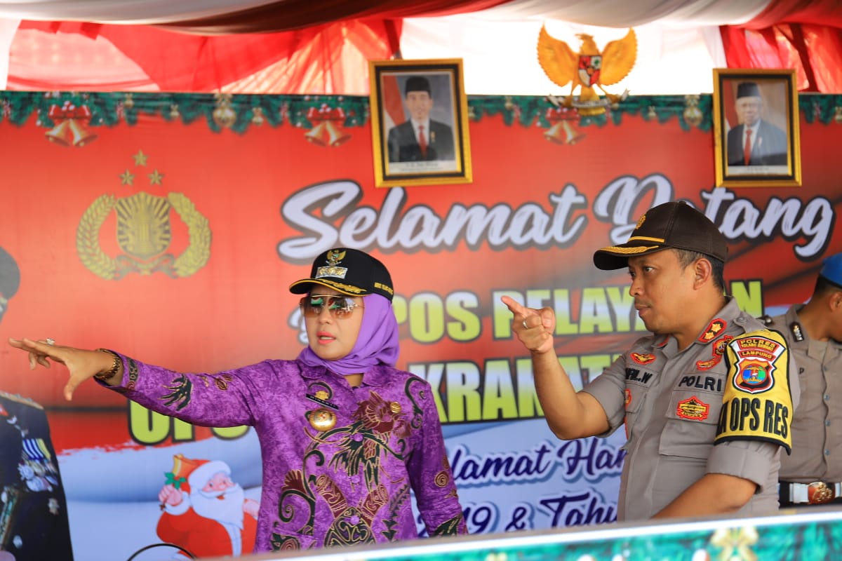 Bupati Tulangbawang Kunjungi Poskotis Pengamanan Natal dan Tahun Baru 2020.