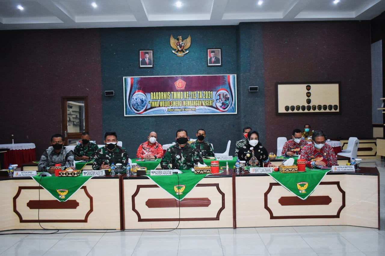 Kasrem 043/Gatam dan Bupati Tuba Ikuti Rakornis TMMD Ke-112