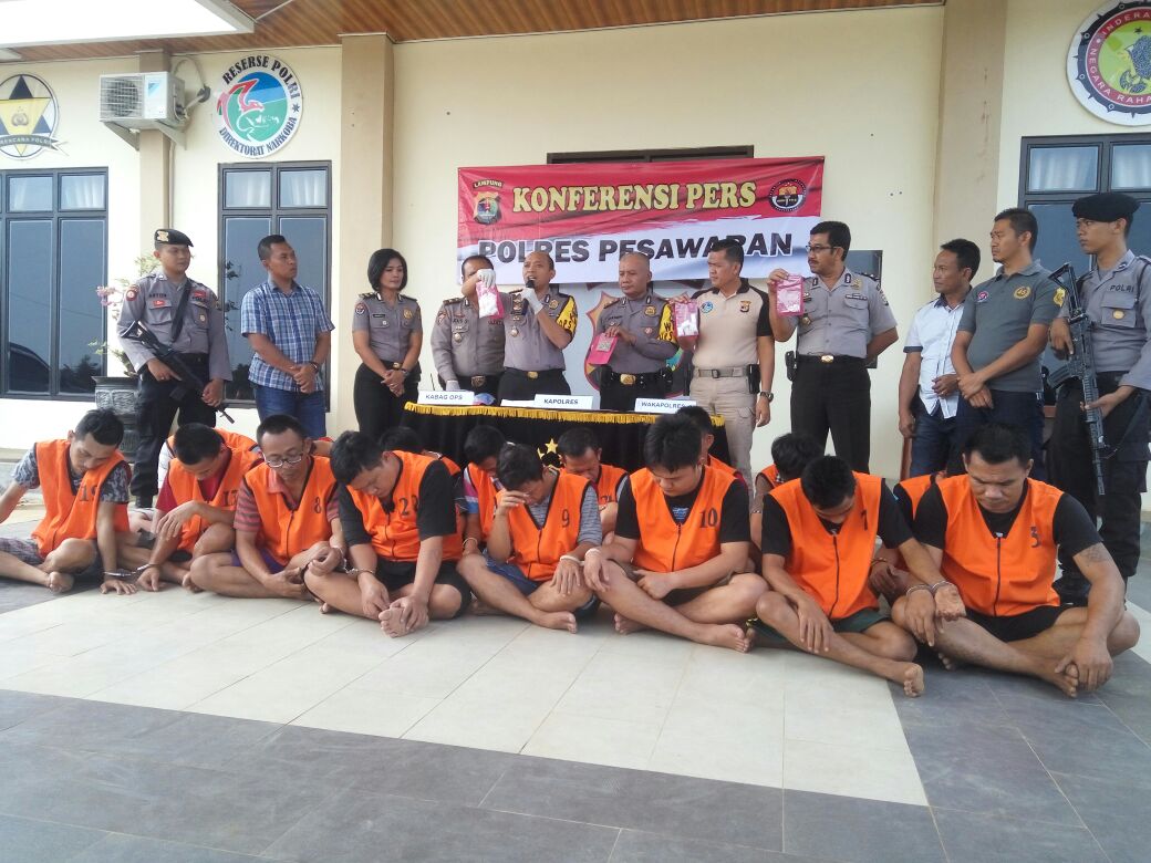 16 Bandar Narkoba Diamankan Polres Pesawaran