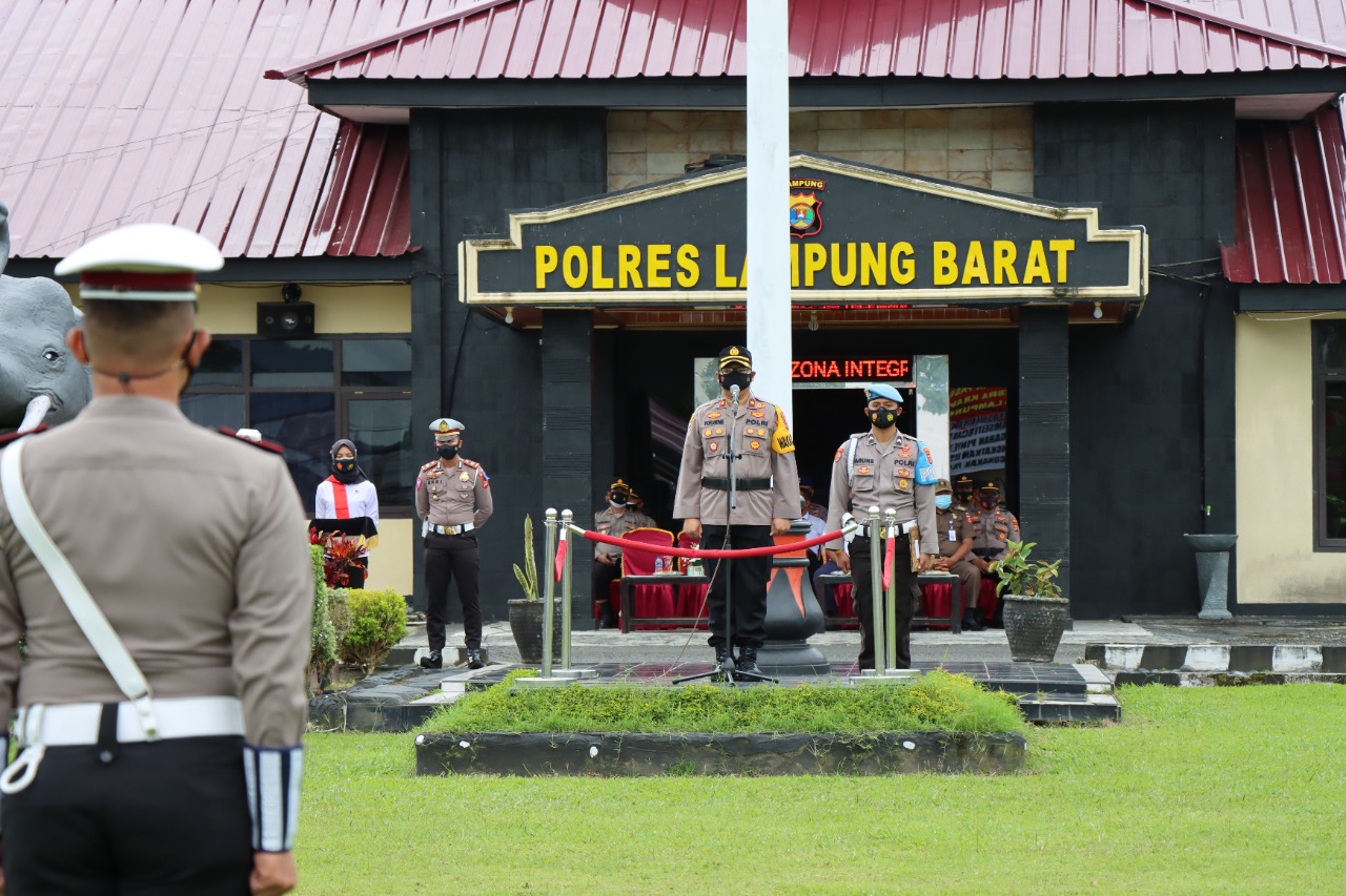 Polres Lampung Barat Apel Gelar Pasukan Operasi Zebra Krakatau Tahun 2021.