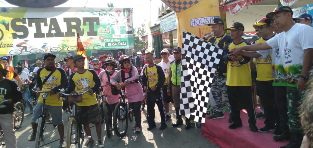 Ribuan Goweser Dan Onthelis Ikuti Gowes Nusantara 2019 Di Pringsewu.