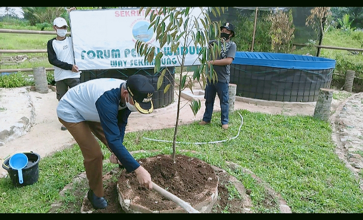 Peringati Hari Air se-Dunia, Bupati Pringsewu Tanam Pohon Penghijauan