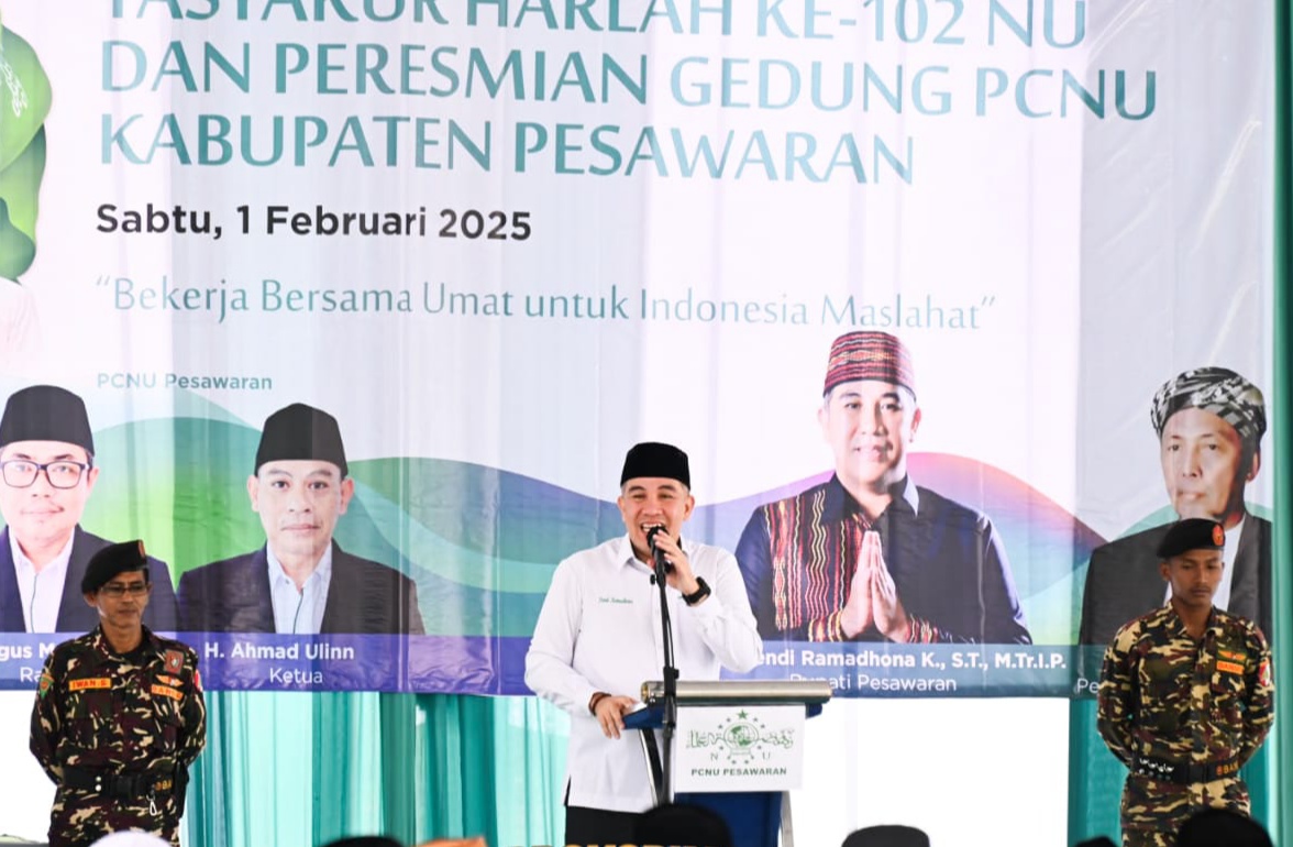 Hadiri Harlah NU dan Peresmian Gedung PCNU Pesawaran, Ini Pesan Bupati Dendi