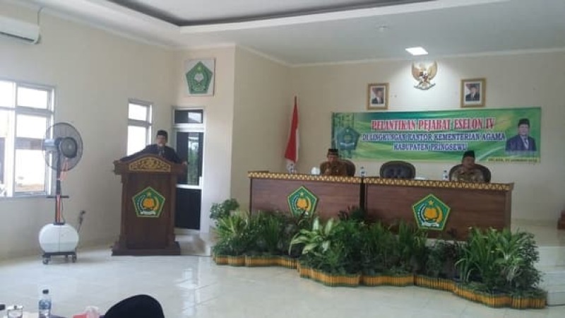 Kepala Kemenag Pringsewu Lantik Pejabat Eselon IV Dan Kepala KUA