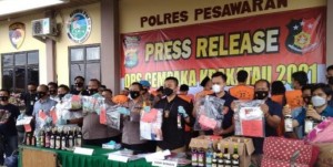 OPS Cempaka Krakatau Polres Pesawaran Amankan 22 Tersangka