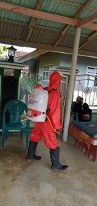 PMI Pringsewu Lakukan Penyemprotan Disinfektan Di Pardasuka.