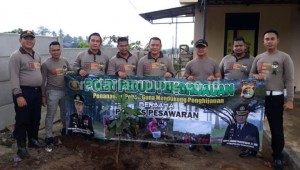 Polres Pesawaran Gelar Giat Tanam Pohon Untuk Penghijauan