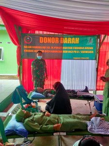 Bakti Sosial dan Donor Darah Peringati HUT Ke-76 Persit KCK di Pringsewu.