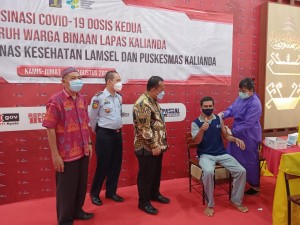 592 Warga Binaan Lapas Kalianda Ikuti Vaksinasi Dosis Kedua.