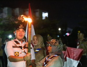 Hari Pramuka Ke.64, Pesawaran Gelar Pawai Obor