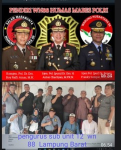 Kepengurusan Warung Nusantara / WN 88 Sub Unit 12 Lampung Barat Terbentuk.