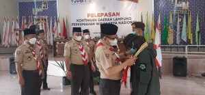 Kamabida Lepas Kontingen Lampung Ikuti Perkemahan Wirakarya Nasional Di Jambi.