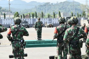 Kasrem 043/Gatam Sambut Kedatangan Peserta Latihan Kogasgabratmin TNI dan Lattis YTP R 641/BRU TA. 2021.