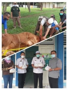 KWARDA LAMPUNG SALURKAN DAGING QURBAN KE NAKES DAN WARGA SEKITAR