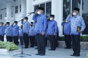 Bupati Asahan Pimpin Upacara Hari Kesadaran Nasional di Lingkungan Pemerintah Kabupaten Asahan.