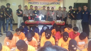 Polresta Bandarlampung Amankan 35 Pelaku C3 Dalam Operasi Premanisme