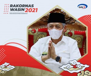 Bupati Sujadi Ikuti Rakornas Wasin 2021